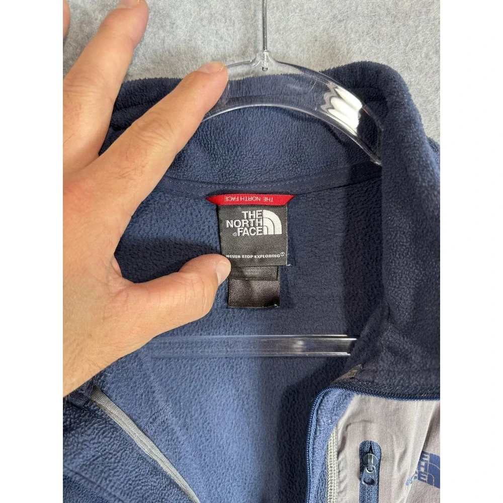 North Face Pullover Mens Medium Blue Gray Fleece Outdoor‎ Half Zip Jacket Hiking